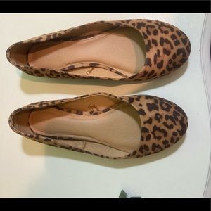 Lane Bryant leopard flats size 10W